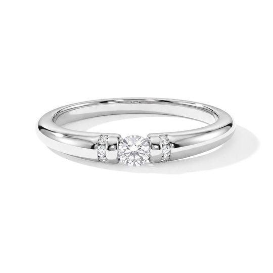 LUXURIANT DIAMOND - Lab Grown Diamant SI-GH Ring 925 Silber 750 Gelbgold vermeil (Größe 16.00) (10-15 Werktage Lieferzeit) ca. 0,27 ct