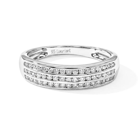 LUXURIANT DIAMOND - Lab Grown Diamant SI-GH Ring 925 Silber Rhodiniert (Größe 19.00)  ca. 0,51 ct