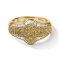 D'Joy Gelber Diamant Ring 925 Silber 750 Gelbgold vermeil (Größe 17.00) ca. 1,26 ct