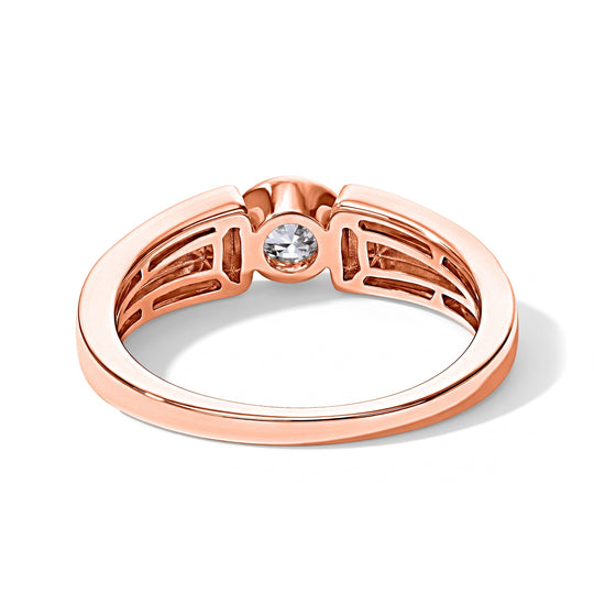LUXURIANT DIAMOND - Lab Grown Diamant SI-GH Ring 925 Silber 750 Gelbgold vermeil (Größe 21.00)  ca. 0,36 ct