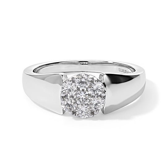 LUXURIANT DIAMOND - Lab Grown Diamant SI-GH Ring 925 Silber Rhodiniert (Größe 18.00) (9-14 Werktage Lieferzeit) ca. 0,53 ct