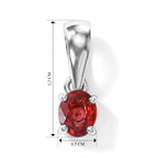 D'Joy AAA Roter Saphir Anhänger 925 Silber Rhodiniert ca. 0,42 ct.