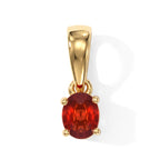 D'Joy AAA Roter Saphir Anhänger 925 Silber 750 Gelbgold vermeil ca. 0,42 ct.