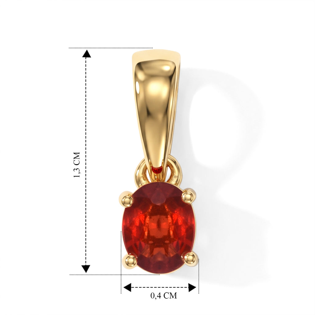 D'Joy AAA Roter Saphir Anhänger 925 Silber 750 Gelbgold vermeil ca. 0,42 ct.