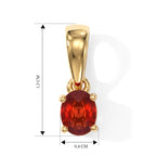 D'Joy AAA Roter Saphir Anhänger 925 Silber 750 Gelbgold vermeil ca. 0,42 ct.