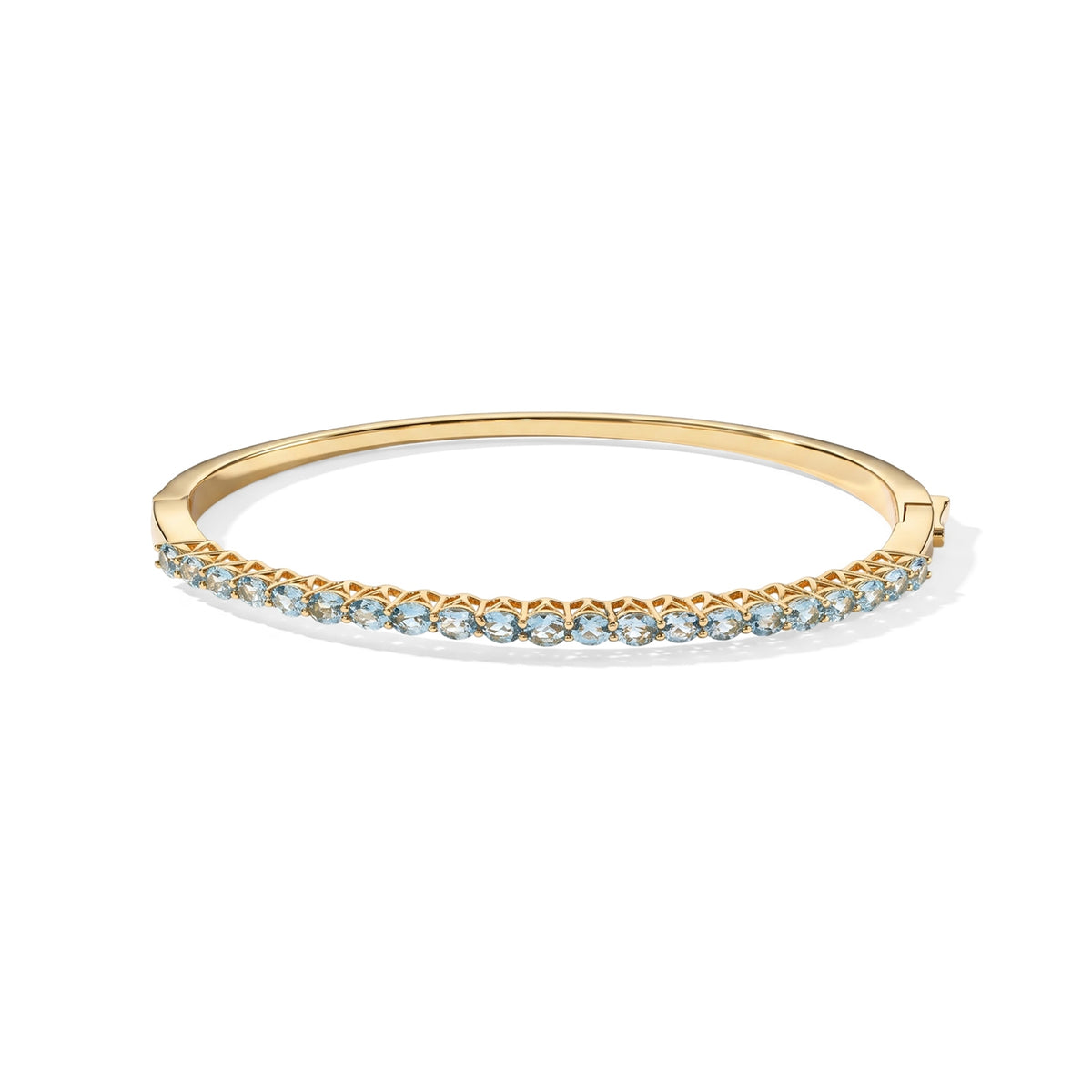 EVER TRUE AA Blauer Apatit Armreif ca. 19 cm Reine Bronze ca. 4,04 ct.