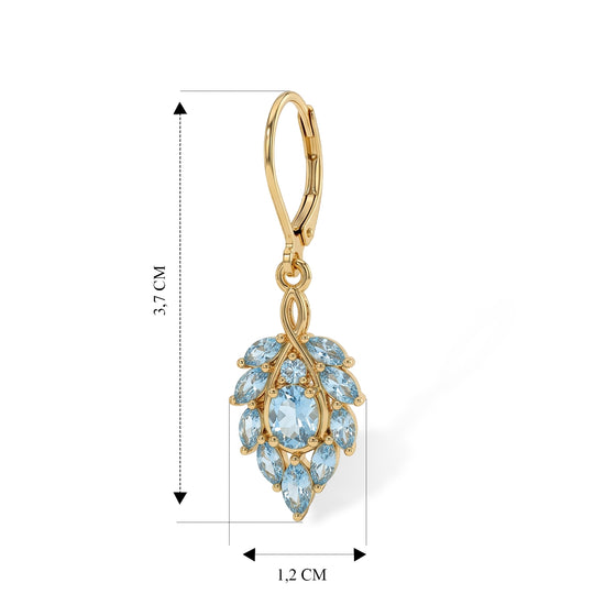 EVER TRUE Blauer Apatit Ohrringe Reine Bronze ca. 2.66 ct