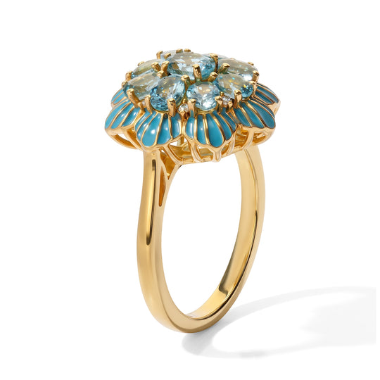 EVER TRUE Blauer Apatit Ring Reine Bronze (Größe 20.00) ca. 2,05 ct