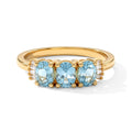EVER TRUE Blauer Apatit, Weißer Diamant Ring Reine Bronze (Größe 17.00) ca. 1,44 ct