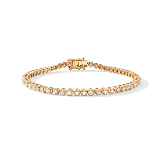Lab Grown Diamant SI-GH Armband ca. 19 cm 925 Silber 750 Gelbgold vermeil ca. 2,16 ct.