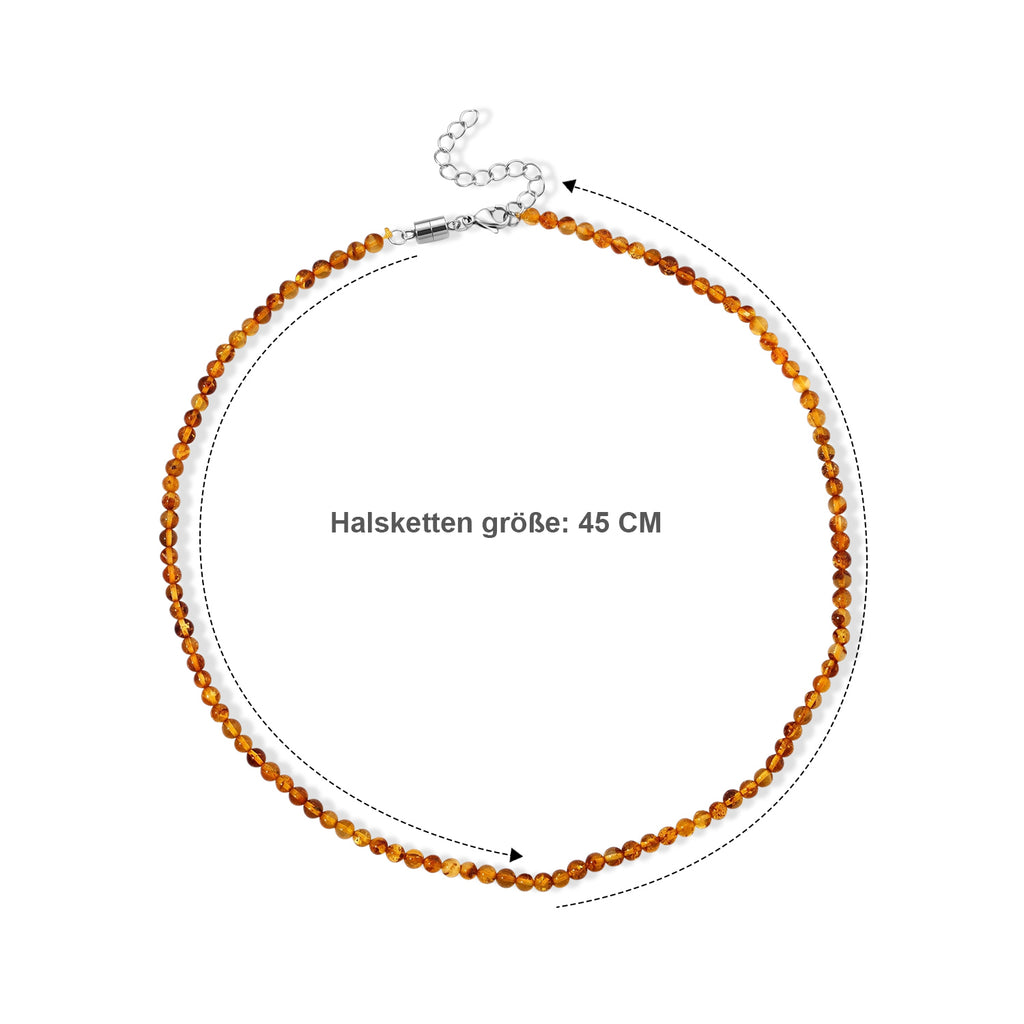 Bernstein Halskette ca. 45 cm 316L Edelstahl (4-5 Werktage Lieferzeit) ca.