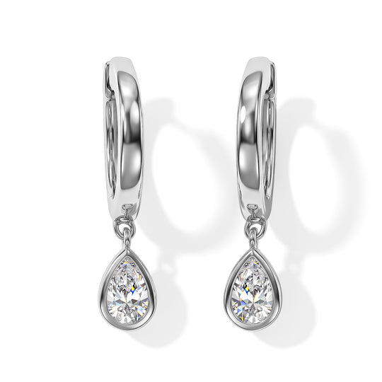 D'Joy Moissanit Ohrringe 925 Silber Platiniert ca. 1,19 ct.