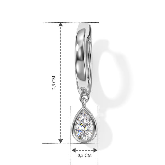 D'Joy Moissanit Ohrringe 925 Silber Platiniert ca. 1,19 ct.