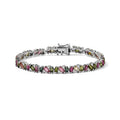 D'Joy AA Mehrfarbig-Turmalin Armband ca. 19 cm 925 Silber Rhodiniert ca. 8,69 ct.