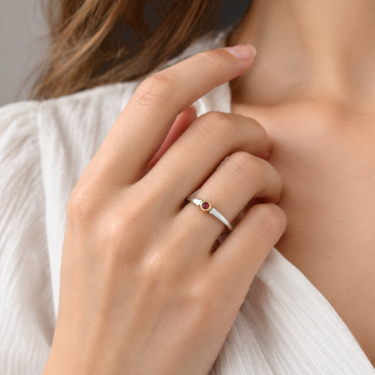 D'Joy Kagem Sambischer Smaragd Ring 925 Silber Platiniert und vergoldet (Größe 19.00) ca. 0,11 ct