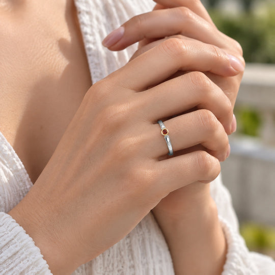 D'Joy Kagem Sambischer Smaragd Ring 925 Silber Platiniert und vergoldet (Größe 19.00) ca. 0,11 ct