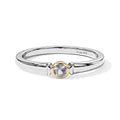 D'Joy Blauer Ceylon-Saphir Ring 925 Silber Platiniert und vergoldet (Größe 16.00) ca. 0,14 ct