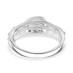 J Francis gefertigt mit SWAROVSKI- Abalone Muschel und weißer Kristall Ring und Ohrringe