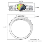 J Francis gefertigt mit SWAROVSKI- Abalone Muschel und weißer Kristall Ring und Ohrringe