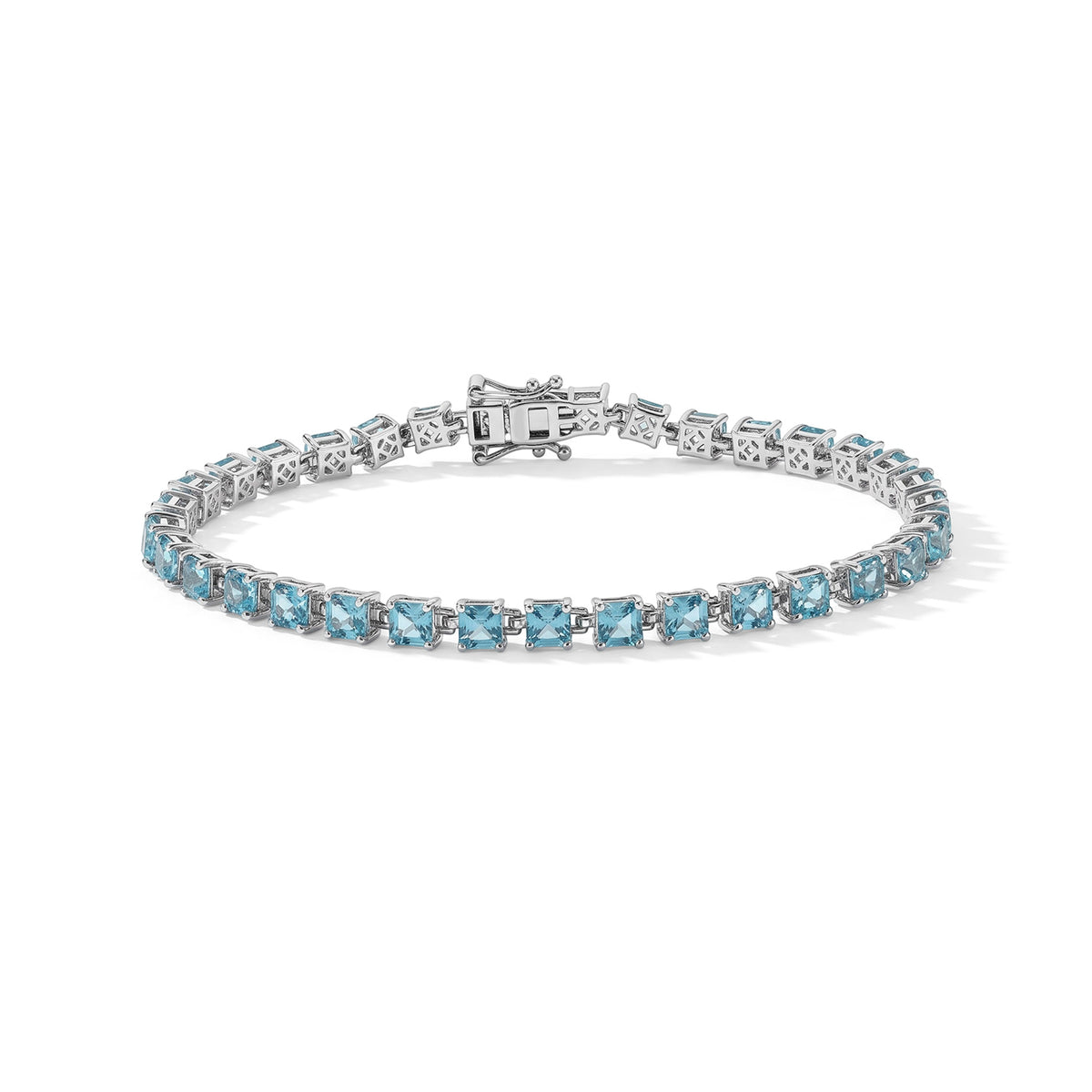 D'Joy AA Blauer Apatit Armband ca. 20 cm 925 Silber Rhodiniert ca. 10,59 ct.