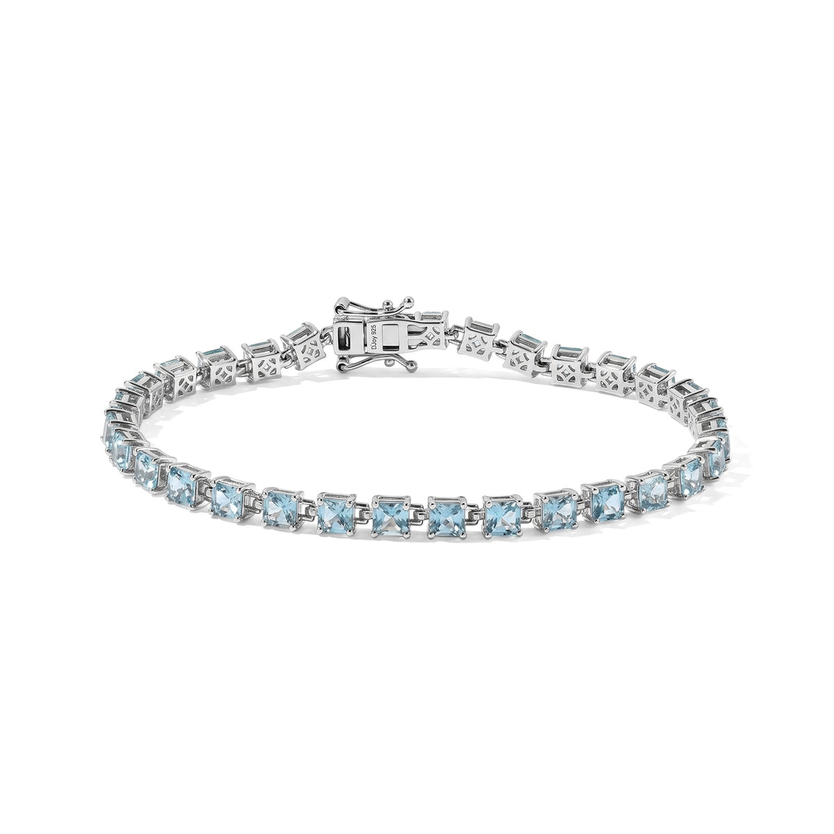D'Joy AA Blauer Apatit Armband ca. 19 cm 925 Silber Rhodiniert ca. 9,97 ct.