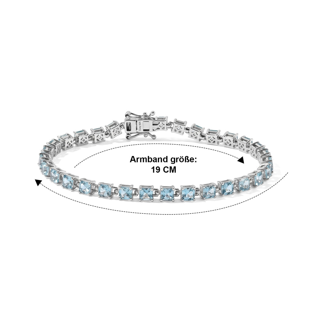 D'Joy AA Blauer Apatit Armband ca. 19 cm 925 Silber Rhodiniert ca. 9,97 ct.