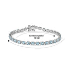 D'Joy AA Blauer Apatit Armband ca. 19 cm 925 Silber Rhodiniert ca. 9,97 ct.