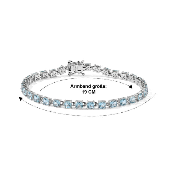 D'Joy AA Blauer Apatit Armband ca. 19 cm 925 Silber Rhodiniert ca. 9,97 ct.