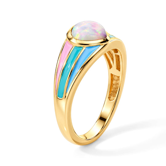 EVER TRUE AAA Natürlicher, äthiopischer Welo Opal Ring Reine Bronze (Größe 21.00) (10-15 Werktage Lieferzeit) ca. 0,83 ct