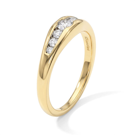 LUXURIANT DIAMOND - Lab Grown Diamant SI-GH Ring 925 Silber 750 Gelbgold vermeil (Größe 17.00) ca. 0,50 ct
