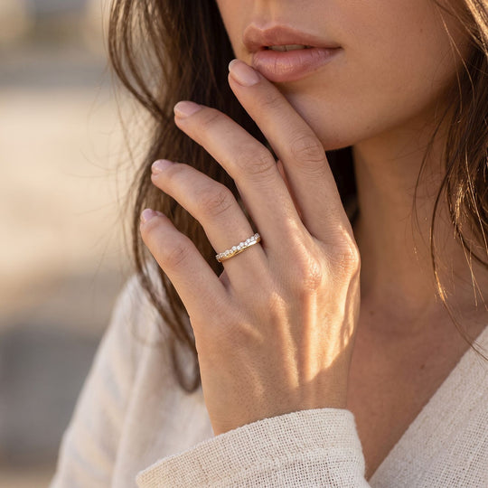 LUXURIANT DIAMOND - Lab Grown Diamant SI-GH Ring 925 Silber 750 Gelbgold vermeil (Größe 18.00) ca. 0,33 ct