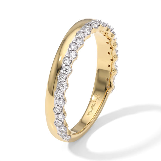 LUXURIANT DIAMOND - Lab Grown Diamant SI-GH Ring 925 Silber 750 Gelbgold vermeil (Größe 18.00) ca. 0,33 ct