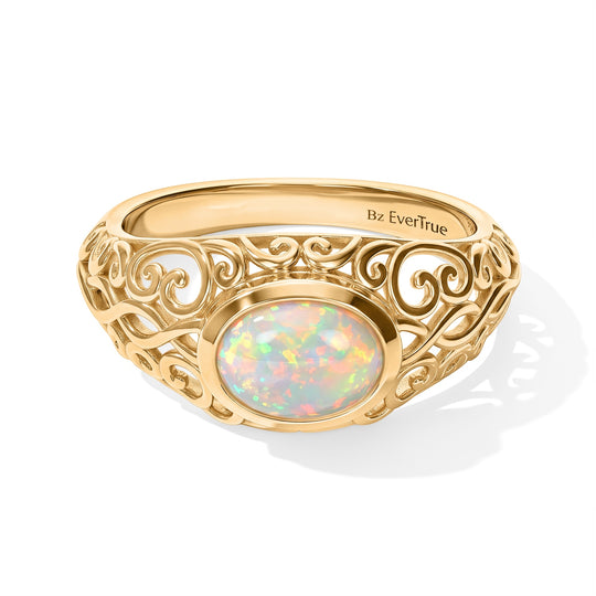 EVER TRUE AAA Natürlicher, äthiopischer Welo Opal Ring Reine Bronze (Größe 17.00) (10-15 Werktage Lieferzeit) ca. 0,91 ct