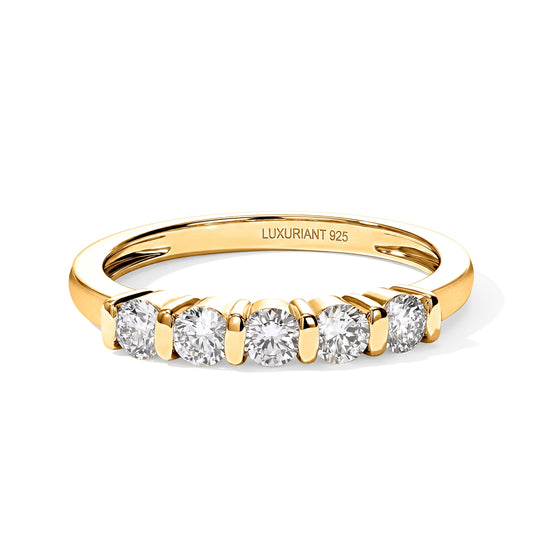 LUXURIANT DIAMOND - Lab Grown Diamant SI-GH SGL Zertifiziert Ring 925 Silber Rhodiniert (Größe 21.00)  ca. 0,55 ct