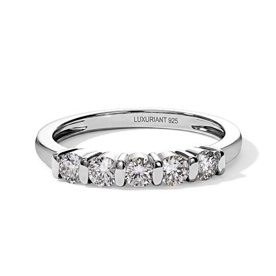LUXURIANT DIAMOND - Lab Grown Diamant SI-GH SGL Zertifiziert Ring 925 Silber Rhodiniert (Größe 21.00)  ca. 0,55 ct
