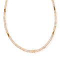 EVER TRUE Natürlicher, äthiopischer Welo Opal, Hämatit Halskette ca. 45 cm 316L Edelstahl Vergoldet ca. 43,00 ct.
