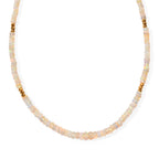 EVER TRUE Natürlicher, äthiopischer Welo Opal, Hämatit Halskette ca. 45 cm 316L Edelstahl Vergoldet ca. 43,00 ct.