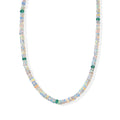EVER TRUE Natürlicher, äthiopischer Welo Opal, Kagem Sambischer Smaragd Halskette ca. 45 cm 316L Edelstahl ca. 32.80 ct
