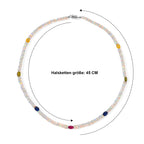 EVER TRUE Natürlicher, äthiopischer Welo Opal, Mehrfarbig Saphir Halskette ca. 45 cm 316L Edelstahl ca. 51.00 ct