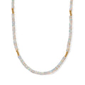 D'Joy natürliche, äthiopische Welo Opal 45+5cm Halskette, 925 Silber 750 Gelbgold Vermeil - 30 ct.