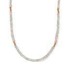 D'Joy natürliche, äthiopische Welo Opal 45+5cm Halskette, 925 Silber 750 Gelbgold Vermeil - 30 ct.