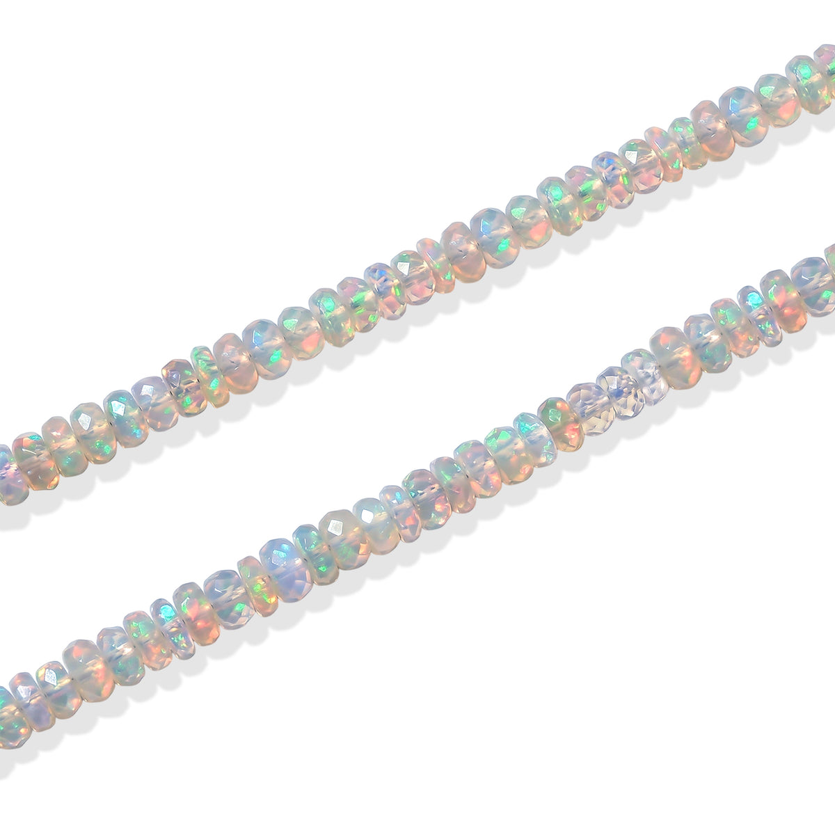 D'Joy AA Natürlicher, äthiopischer Welo Opal Halskette ca. 45 cm 925 Silber Rhodiniert ca. 55,00 ct.