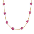 D'Joy AA Niassa Rubin 60cm Halskette, 925 Silber 750 Gelbgold Vermeil - 35 ct.