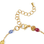 EVER TRUE AA Mehrfarbig Saphir Armband ca. 19 cm 316L Edelstahl Vergoldet ca. 18,00 ct.