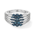 D'Joy Blauer Diamant (IR) Ring 925 Silber Rhodiniert (Größe 17.00)  ca. 1.33 ct