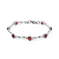EVER TRUE Mosambik Granat Armband ca. 18 cm 316L Edelstahl ca. 7,97 ct.