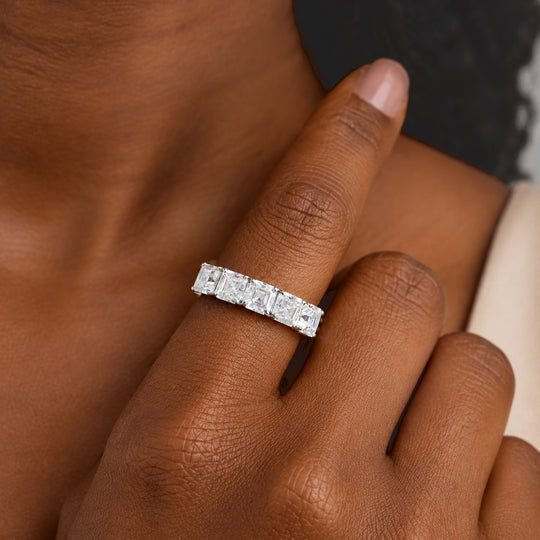 D'Joy Moissanit Ring 925 Silber Rhodiniert (Größe 20.00) ca. 3,02 ct