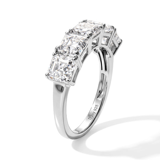D'Joy Moissanit Ring 925 Silber Rhodiniert (Größe 20.00) ca. 3,02 ct