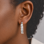 D'Joy Moissanit Ohrringe 925 Silber Rhodiniert ca. 6,99 ct.