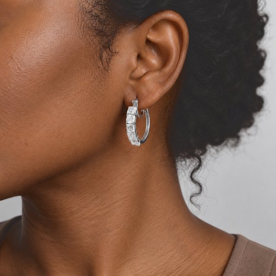 D'Joy Moissanit Ohrringe 925 Silber Rhodiniert ca. 6,99 ct.